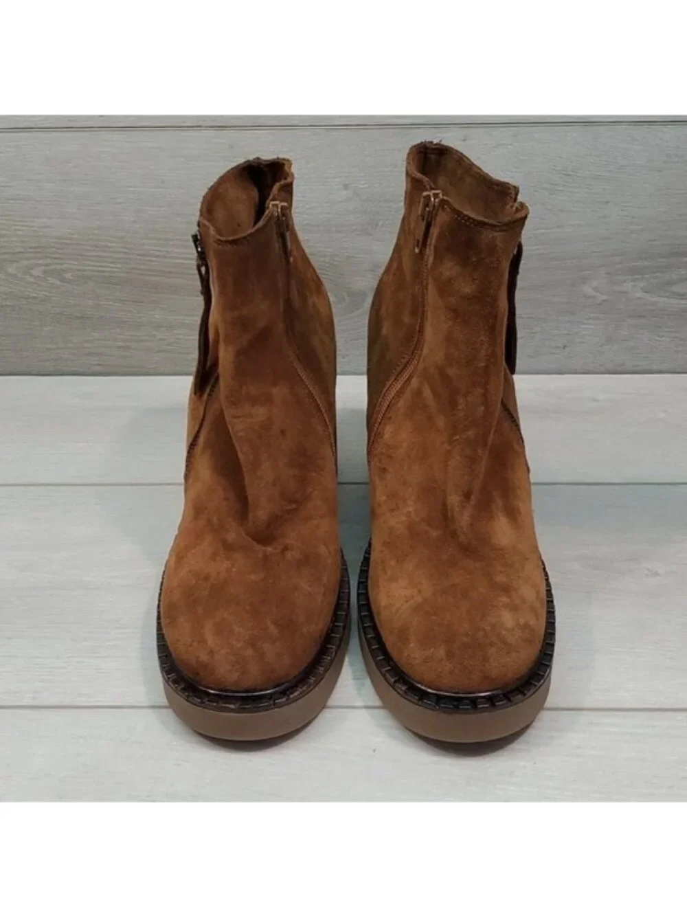 Steve Madden Women Moby Ankle Leather Platform Heels shoes boots sz 11